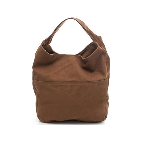 Borsa a spalla Collège Medium in suede in Marrone 